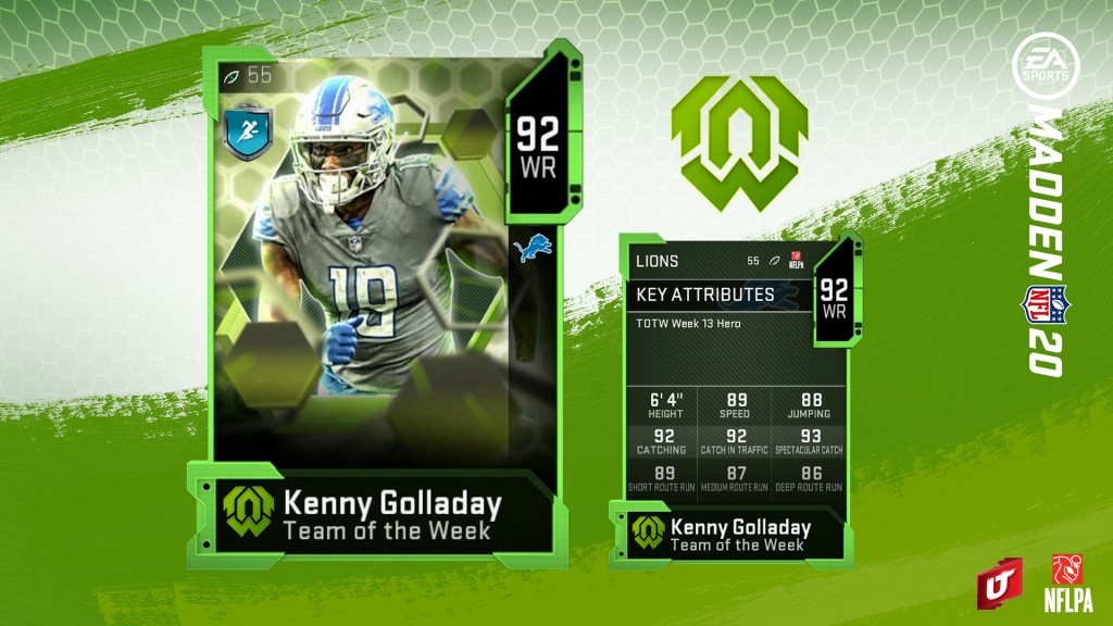Madden 20 Team of the Week 13 Kenny Golladay